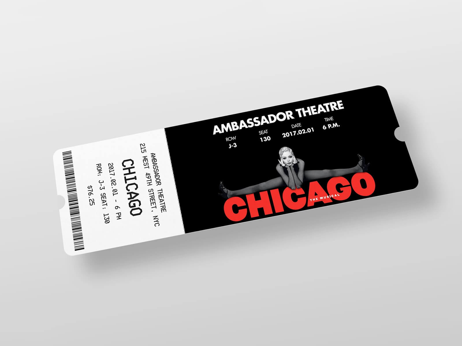 Free Theater Ticket Mockup PSD