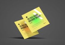 Free Tri-Fold Square Brochure Mockup PSD Free Tri-Fold Square Brochure Mockup PSD