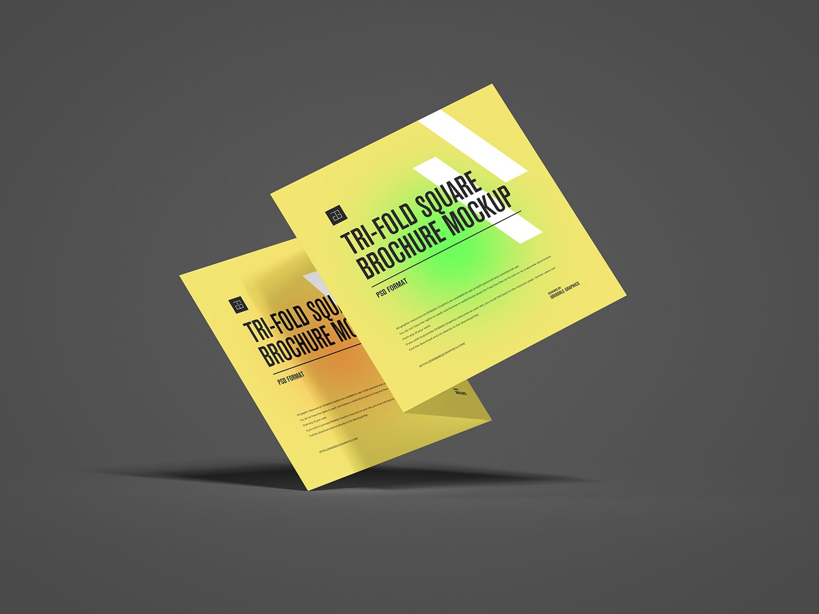 Free Tri-Fold Square Brochure Mockup PSD