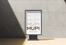 Free Indoor Mupi Poster Mockup PSD