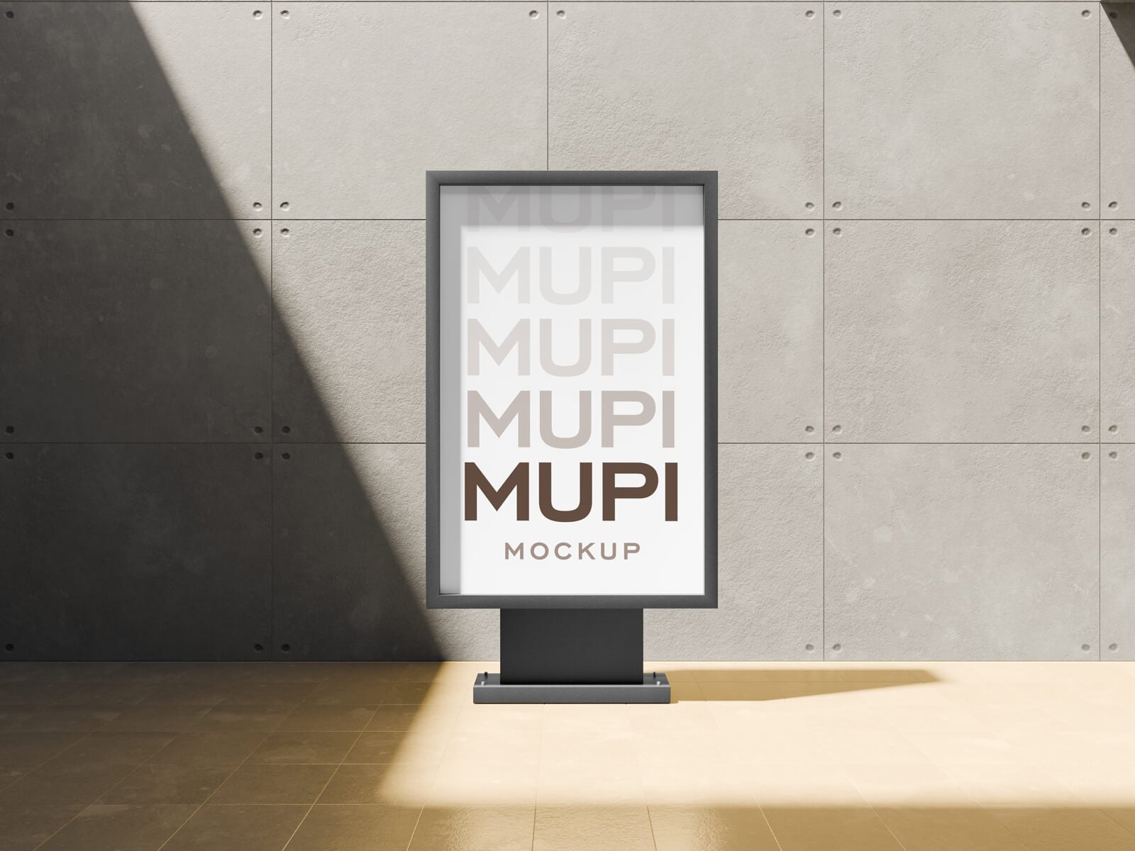 Free Indoor Mupi Poster Mockup PSD