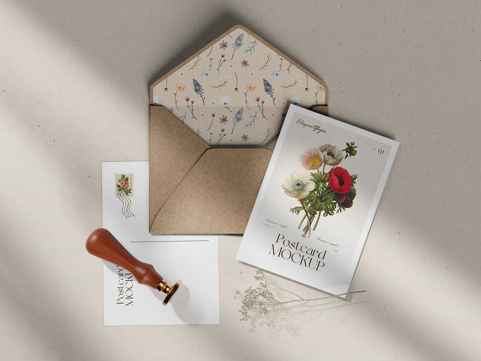 4 Free Beautiful Premium Post Card Mockup PSD Files