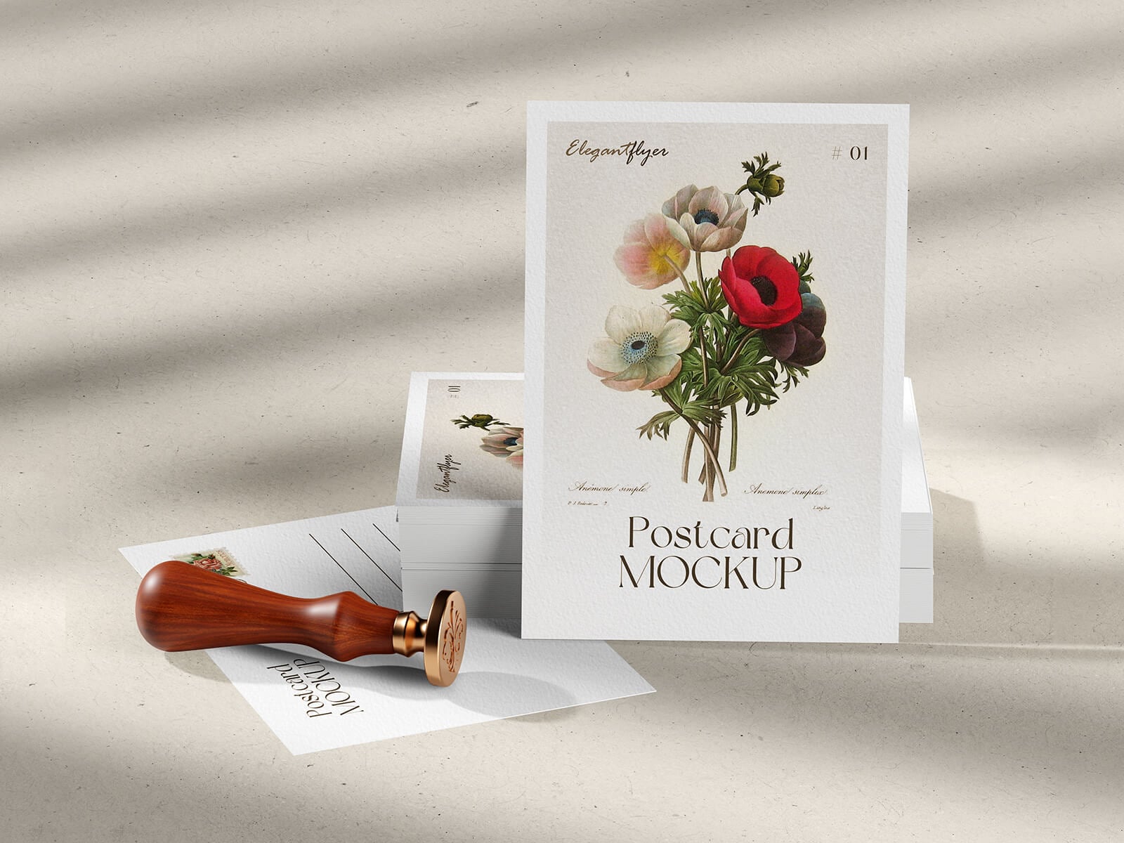 4 Free Beautiful Premium Post Card Mockup PSD Files