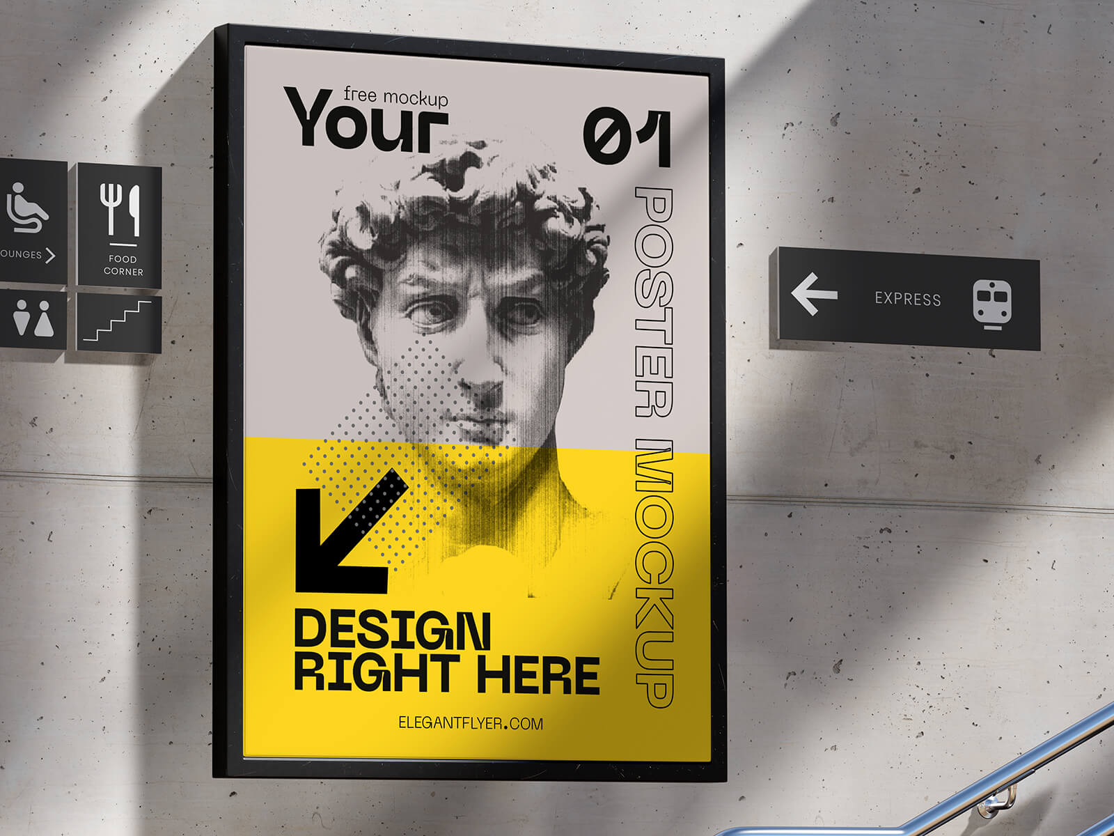 3 Free Premium Subway Poster Mockup PSD Files