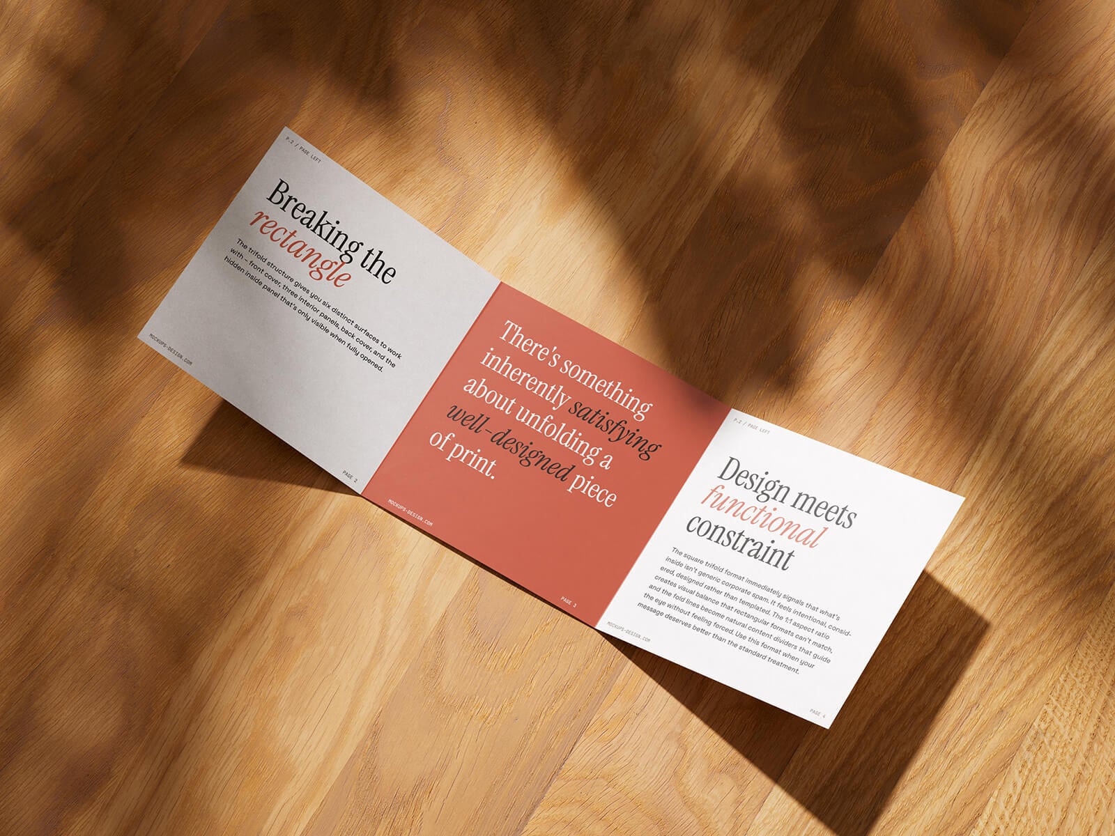 5 Free Square Format Trifold Brochure Mockup PSD File
