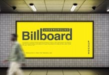 Free Underground Subway Billboard Mockup PSD