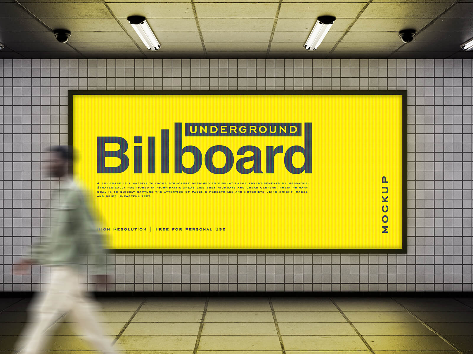 Free Underground Subway Billboard Mockup PSD