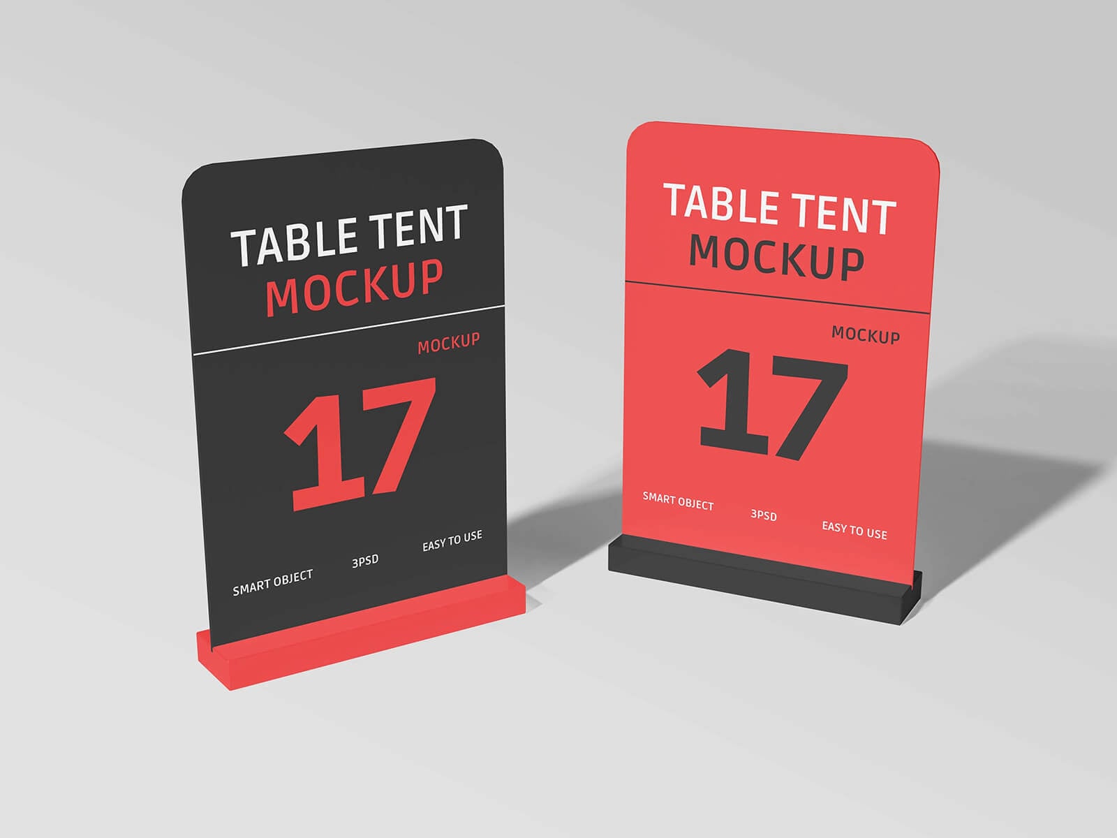 3 Free Table Tent Menu Mockup PSD File