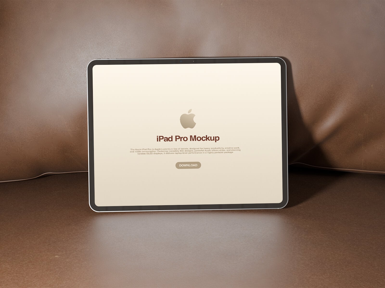 3 Free iPad Pro On Leather Sofa Mockup PSD Set Files