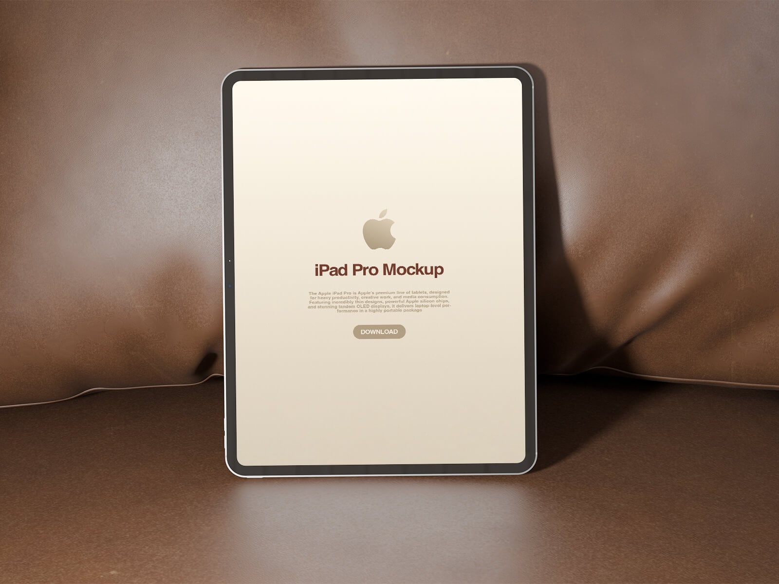 3 Free iPad Pro On Leather Sofa Mockup PSD Set Files