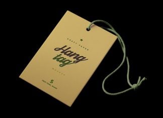 Free Customizable Clothing Hanging Tag Mockup PSD