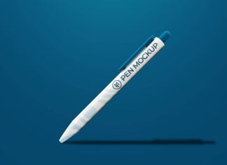 Free Branding Ball Pen Mockup PSD Set