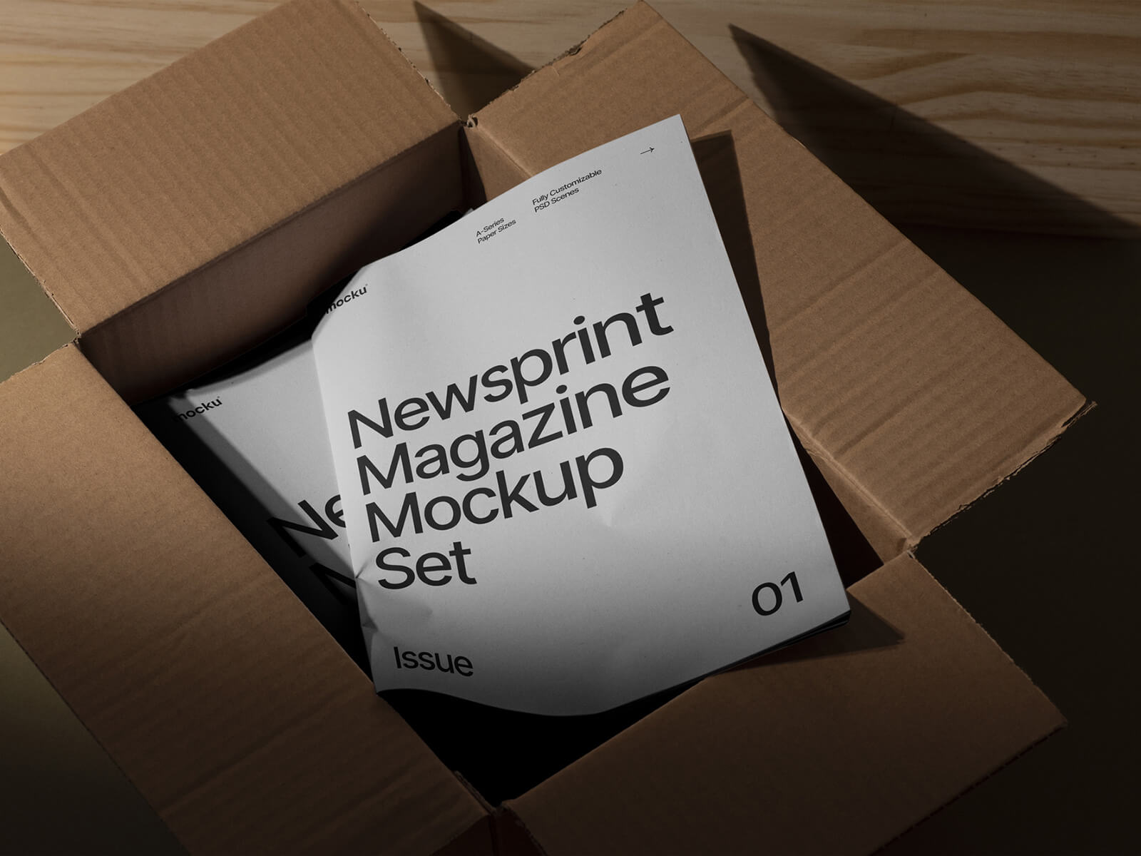Free Title & Open Magazine Mockup PSD