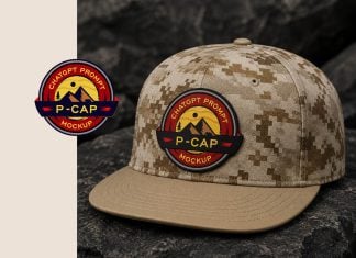 Dark Rocky Background ChatGPT Prompt Snapback Cap Logo Mockup