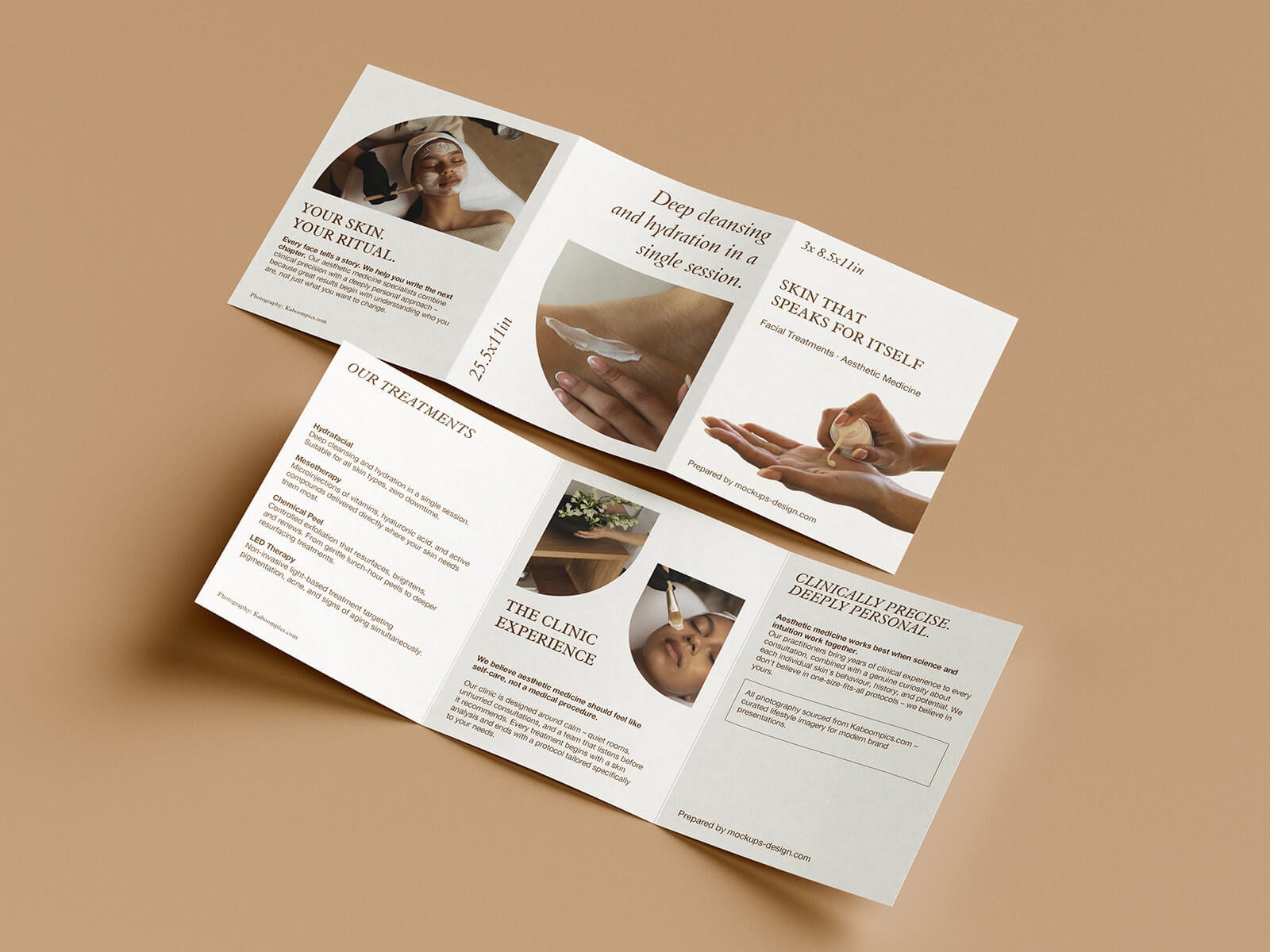 5 Free US Letter Tri-Fold Brochure Mockup PSD File