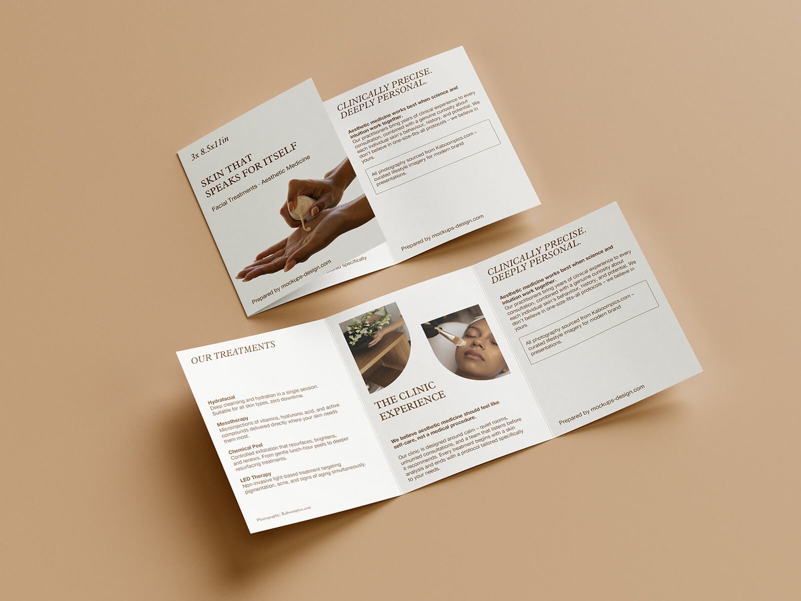 5 Free US Letter Tri-Fold Brochure Mockup PSD File