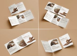 5 Free US Letter Tri-Fold Brochure Mockup PSD File