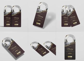 Free Door Hanger Mockup PSD