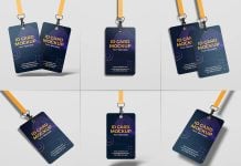 6 Free Premium Employee ID Card Badge Mockup PSD Files Set 6 Free Premium ID Card Badge Mockup PSD Files