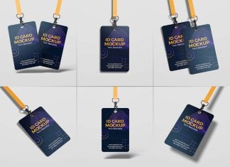 6 Free Premium ID Card Badge Mockup PSD Files