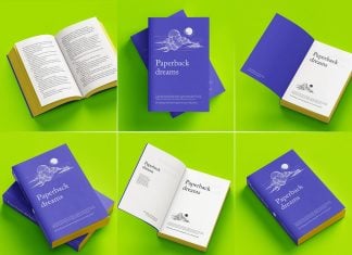 7 Free Paperback Book Mockup PSD Files