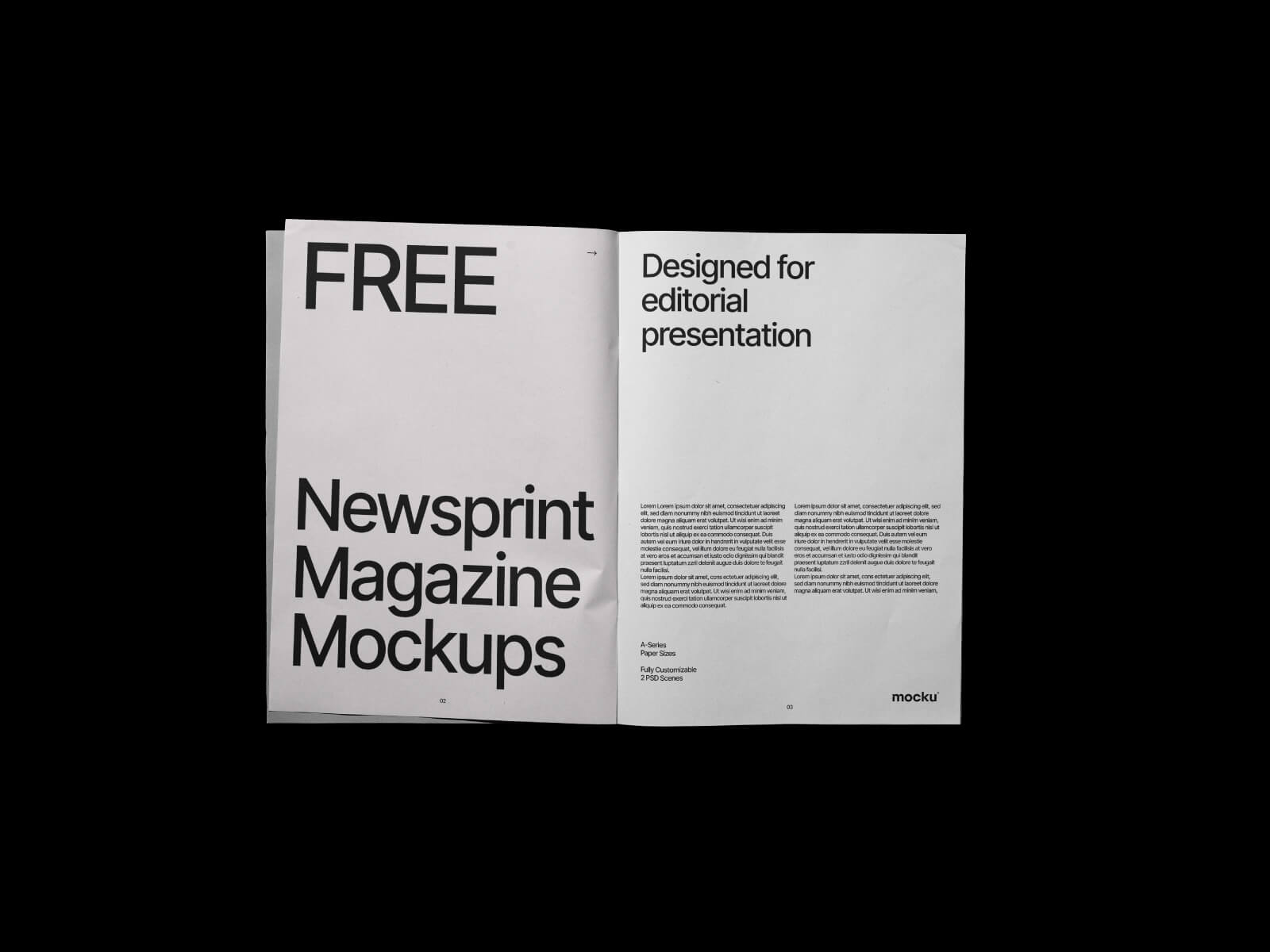 Free Title & Open Magazine Mockup PSD