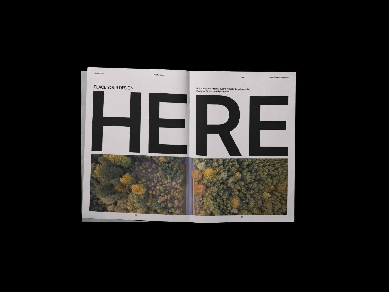 Free Title & Open Magazine Mockup PSD