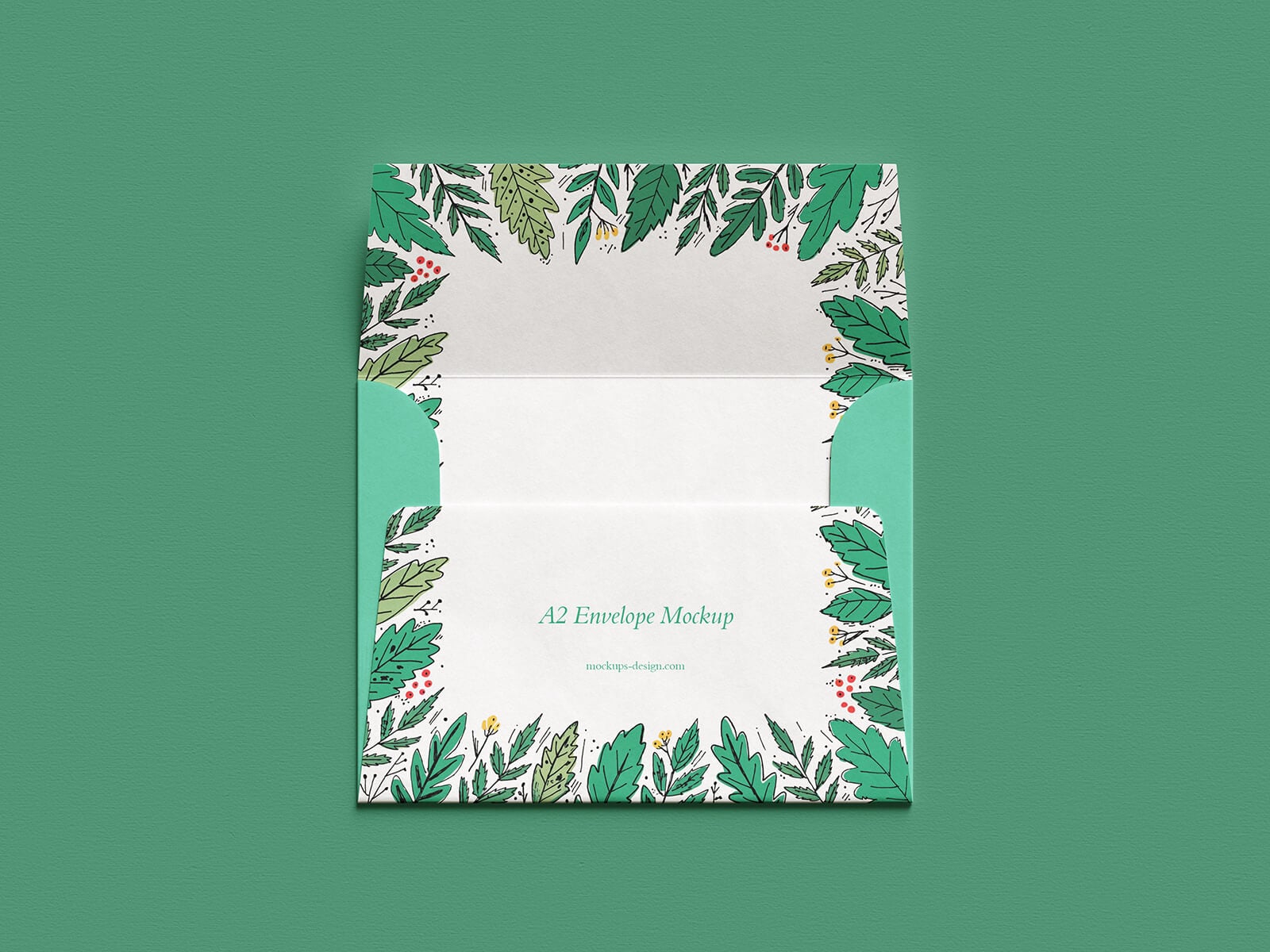 Free Open-Flap A2 Envelope Mockup PSD
