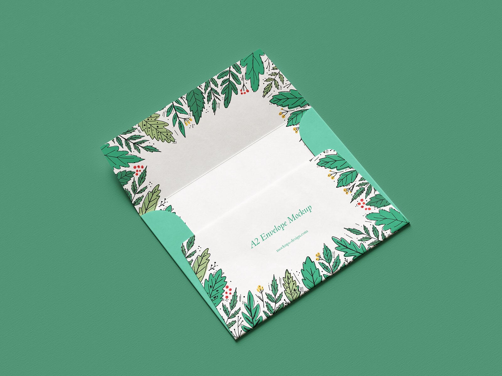 Free Open-Flap A2 Envelope Mockup PSD