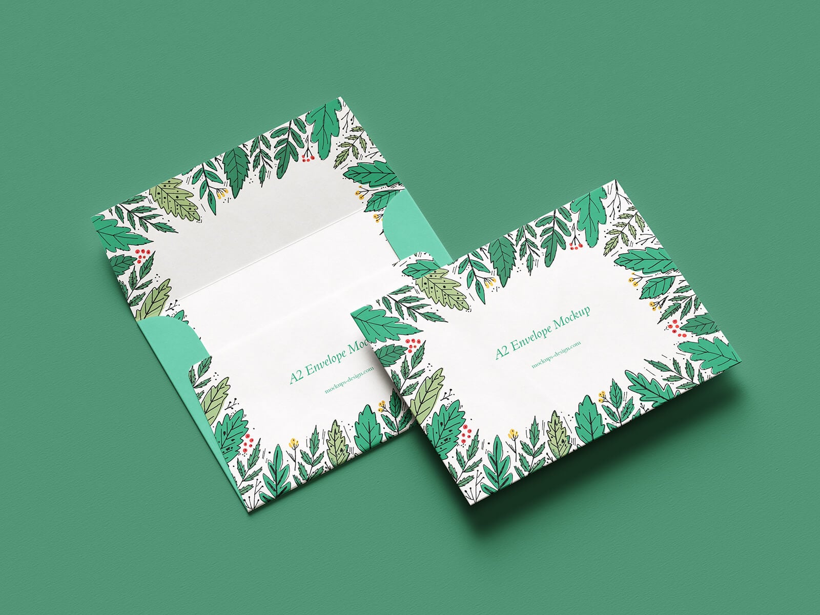 Free Open-Flap A2 Envelope Mockup PSD