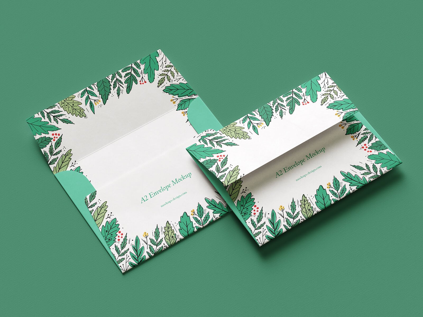 Free Open-Flap A2 Envelope Mockup PSD