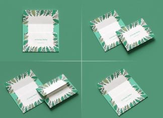 Free Open-Flap A2 Envelope Mockup PSD