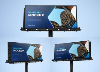 3 Free Premium Standalone Billboard Mockup PSD Set