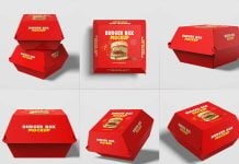 6 Free Burger Packaging Mockup PSD Files Set