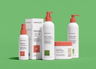 3 Free Five-Piece Cosmetic Mockup PSD Set