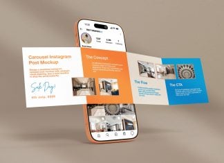 Free 4-Images Carousel Instagram Post Mockup PSD