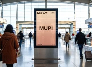 Free Airport Mupi Poster Mockup PSD
