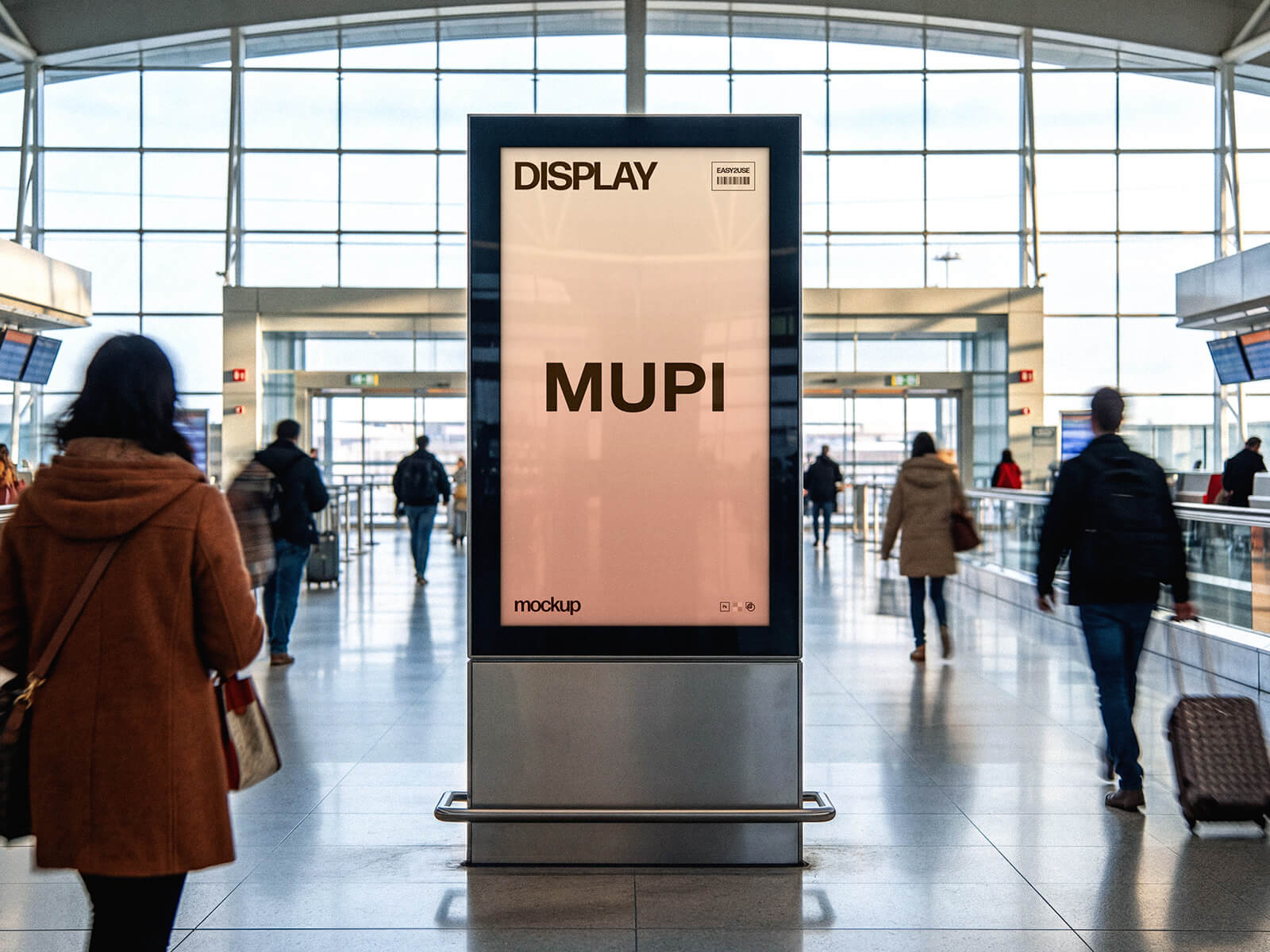 Free Airport Mupi Poster Mockup PSD