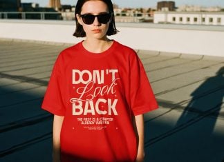 Free Female Model T-shirt Mockup PSD