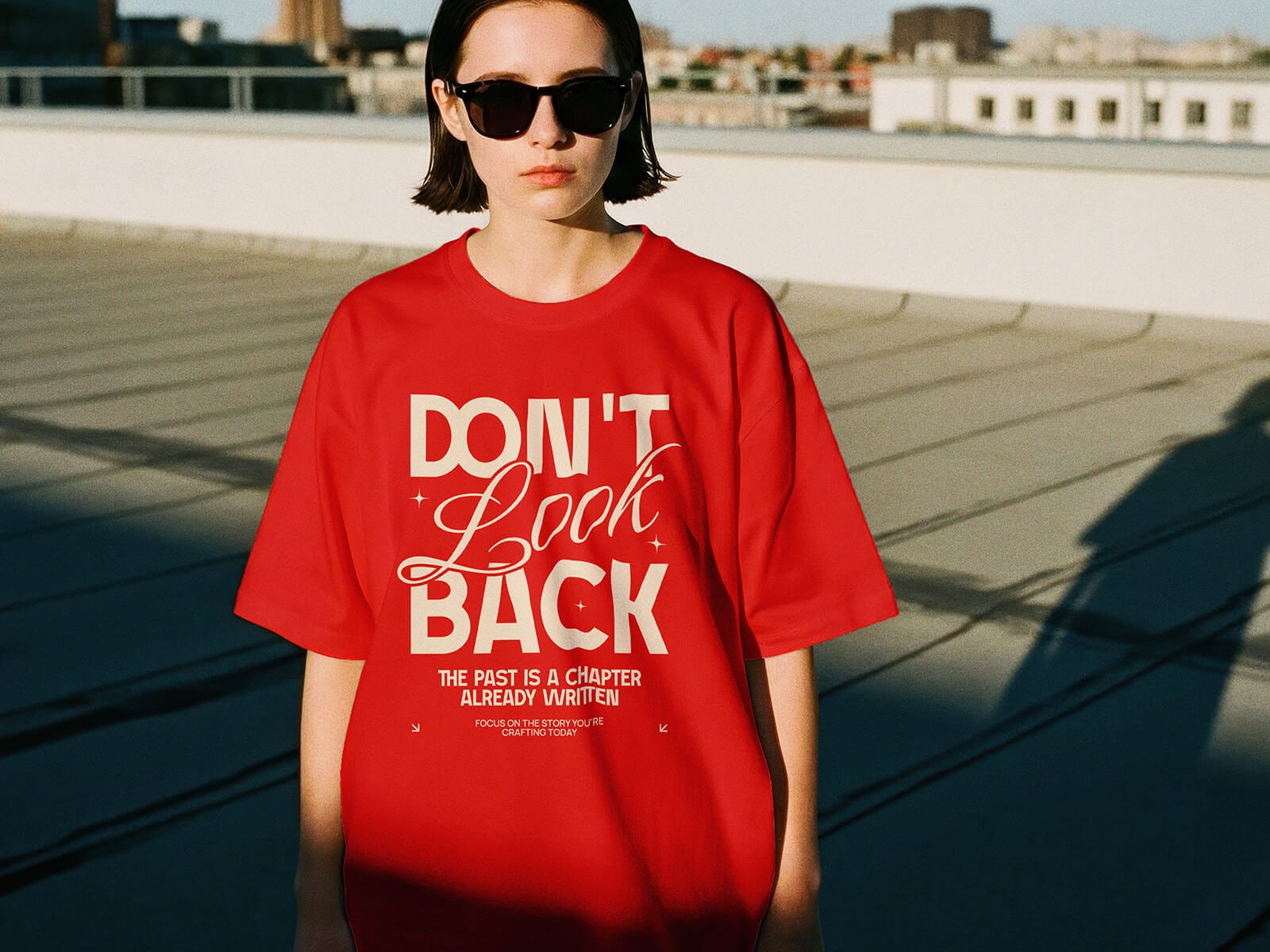 Free Female Model T-shirt Mockup PSD