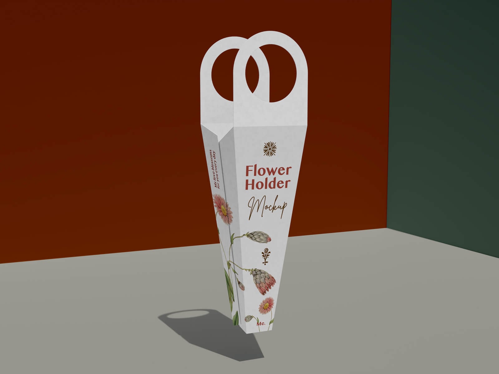 Free Bouquet Packaging Flower Holder Mockup PSD