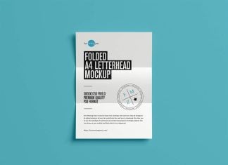 Free Folded A4 Letterhead Mockup PSD