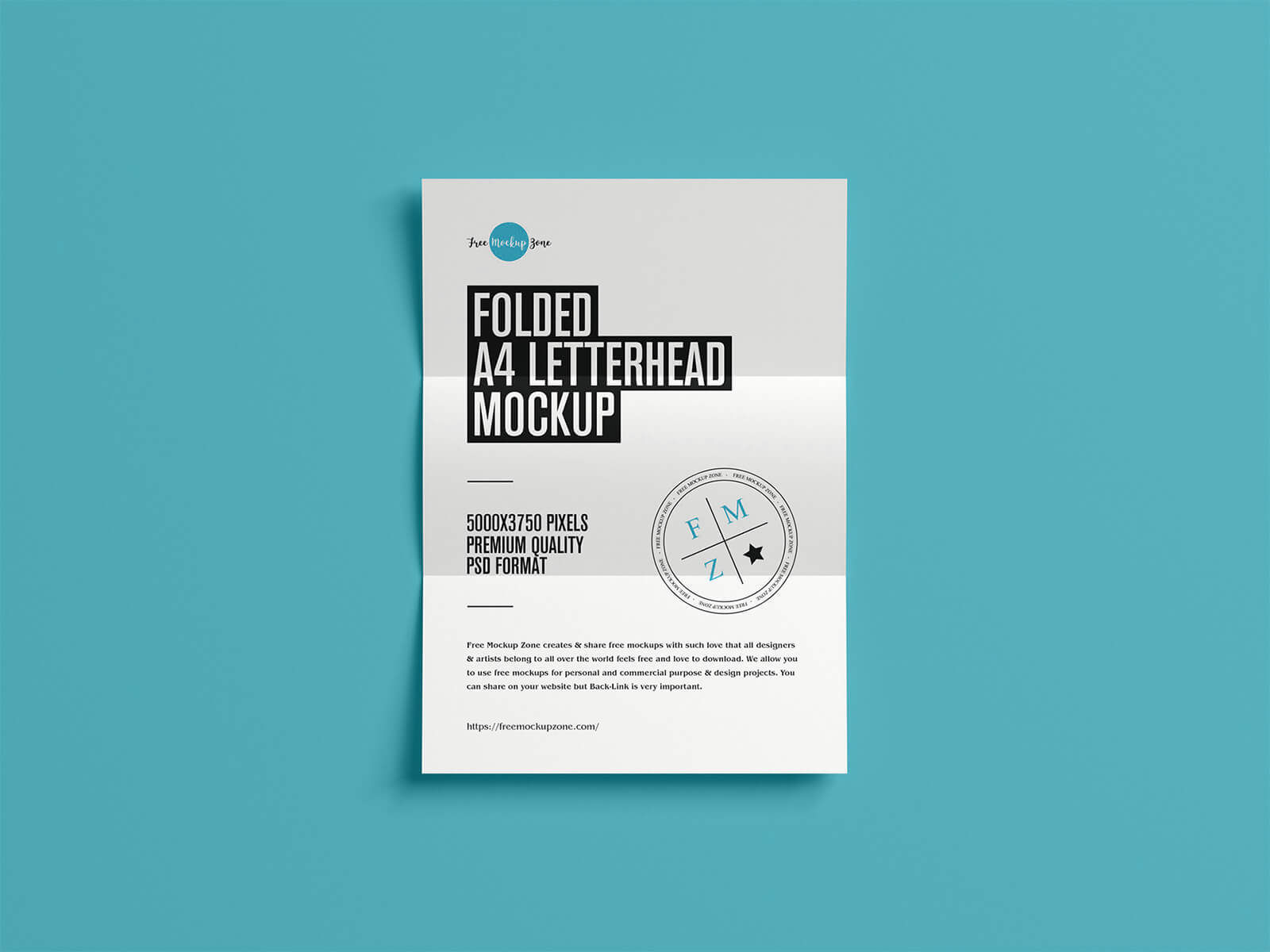 Free Folded A4 Letterhead Mockup PSD