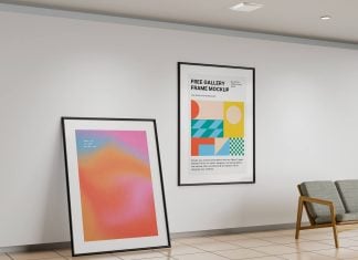 Free Gallery Photo Frames Mockup PSD