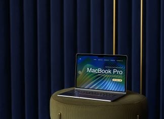 Free Luxury Sofa MacBook Pro Mockup PSD