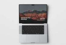 Free Top View Premium MacBook Pro Mockup PSD