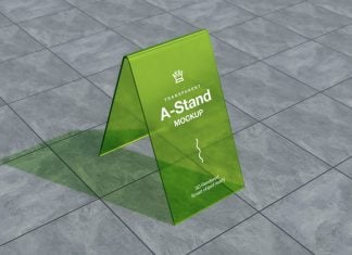 Free Sidewalk Transparent A-Stand Stand Mockup PSD