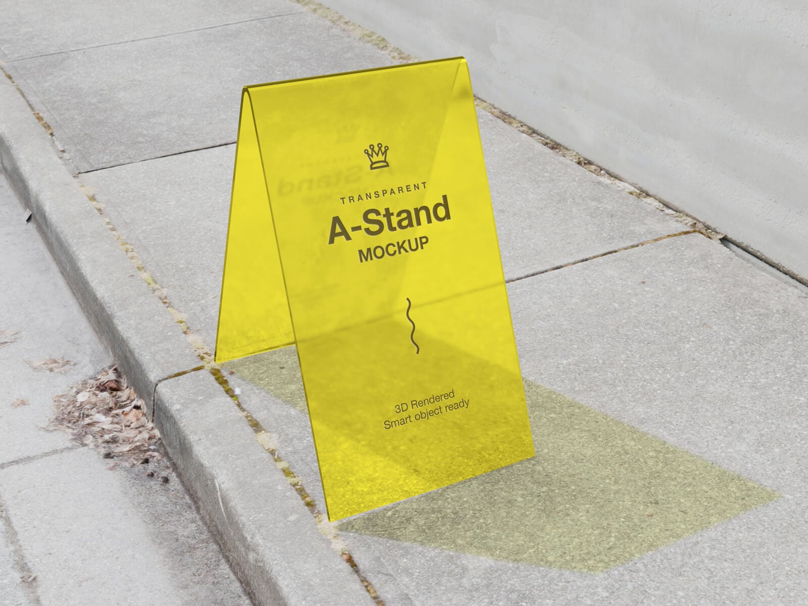 Free Translucent Acrylic Display A-Stand Mockup PSD 