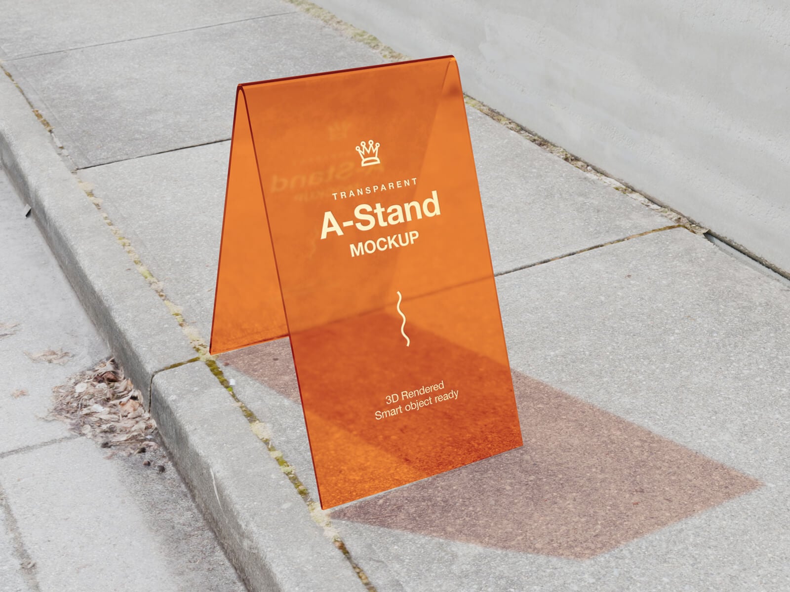 Free Translucent Acrylic Display A-Stand Mockup PSD 