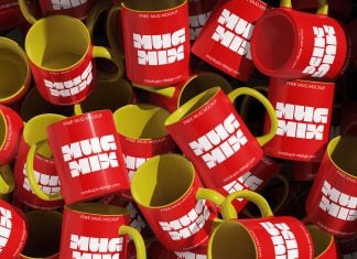 Free Assortment of Glossy Ceramic Mug Mockup PSD Set